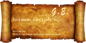 Goldman Emilián névjegykártya